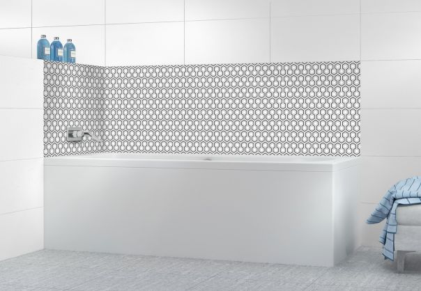 Panneau de bain Hexagones  couleur Gris perle