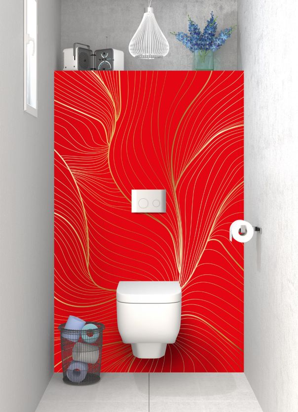 Panneau WC Volupté couleur Rouge vermillon motif inversé