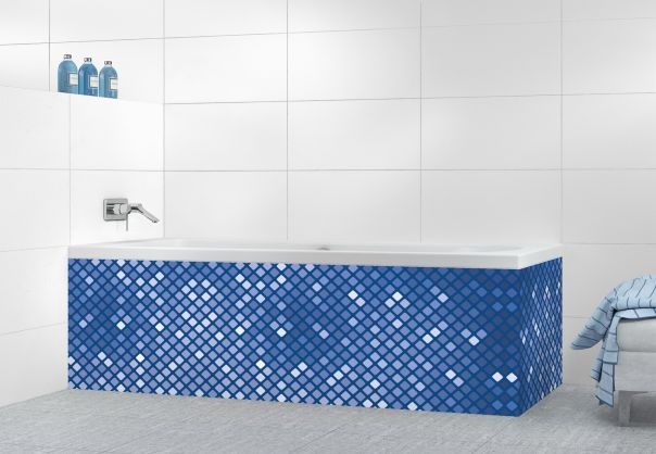 Panneau tablier de bain Diamants brillants couleur Bleu électrique