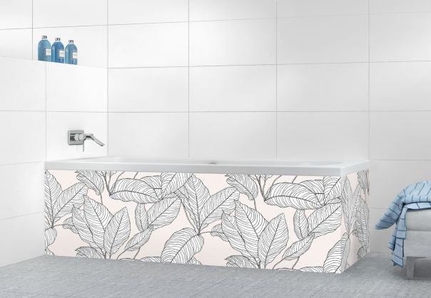 Panneau tablier de bain Feuilles au trait motif inversé
