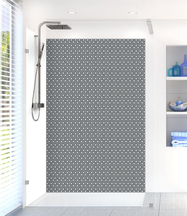 Panneau de douche Hexagones  couleur Gris anthracite