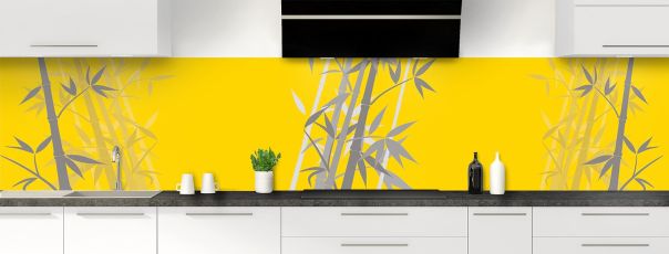 Crédence de cuisine Bambou zen couleur Mimosa panoramique