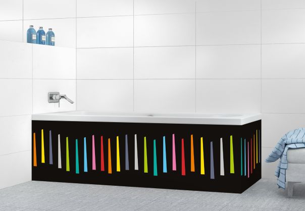 Panneau tablier de bain Barres colorées couleur Noir