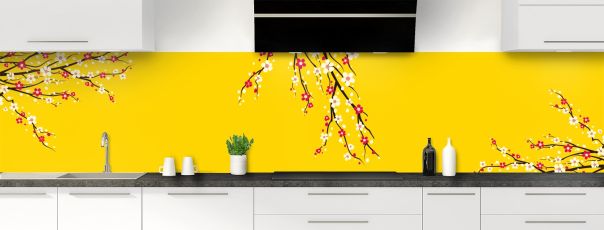 Crédence de cuisine Arbre fleuri couleur Mimosa panoramique