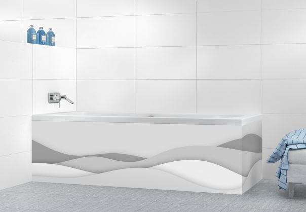 Panneau tablier de bain Vagues couleur Gris perle motif inversé