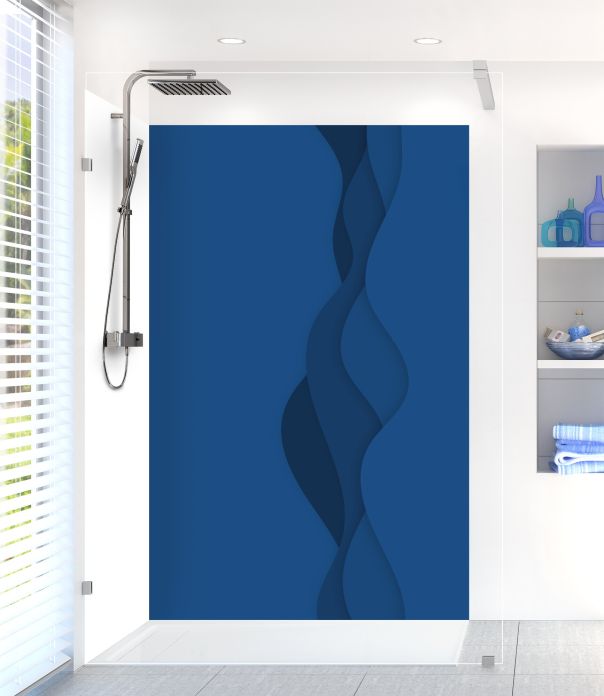 Panneau de douche Vagues couleur Bleu électrique