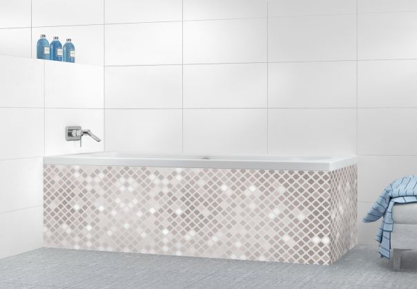 Panneau tablier de bain Diamants brillants couleur Gris perle