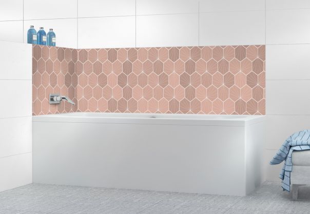 Panneau de bain Carreaux de ciment hexagonaux blush