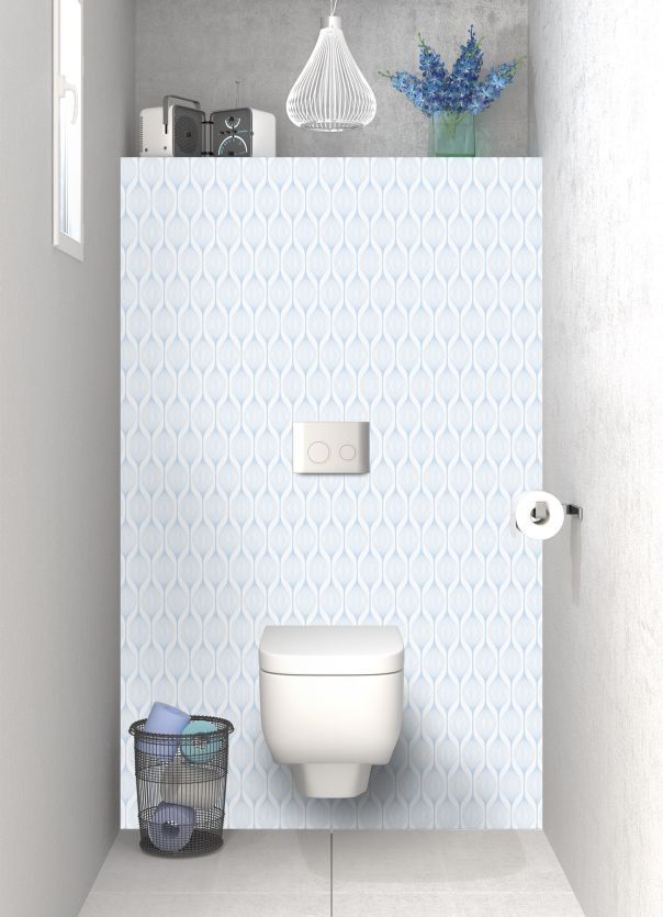 Panneau WC Rubans design couleur Bleu dragée