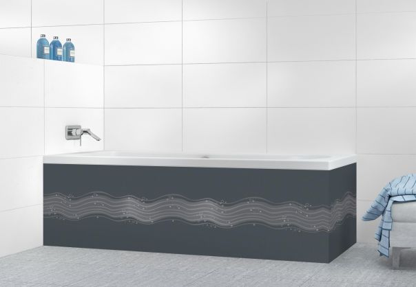 Panneau tablier de bain Vagues design couleur Gris anthracite