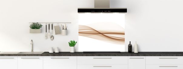 Crédence de cuisine Vaguelette couleur Coquille d'oeuf fond de hotte motif inversé