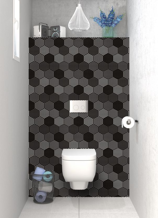 Panneau WC Camaïeu hexagone couleur Noir