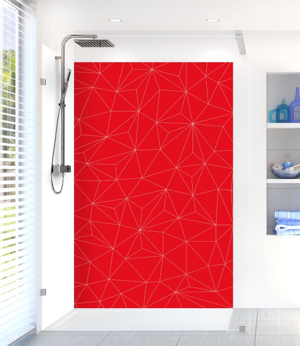 Panneau de douche Constellation couleur Rouge vermillon motif inversé