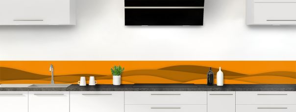 Crédence de cuisine Vagues couleur Citrouille frise motif inversé