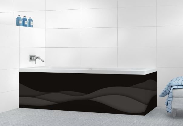 Panneau tablier de bain Vagues couleur Noir motif inversé