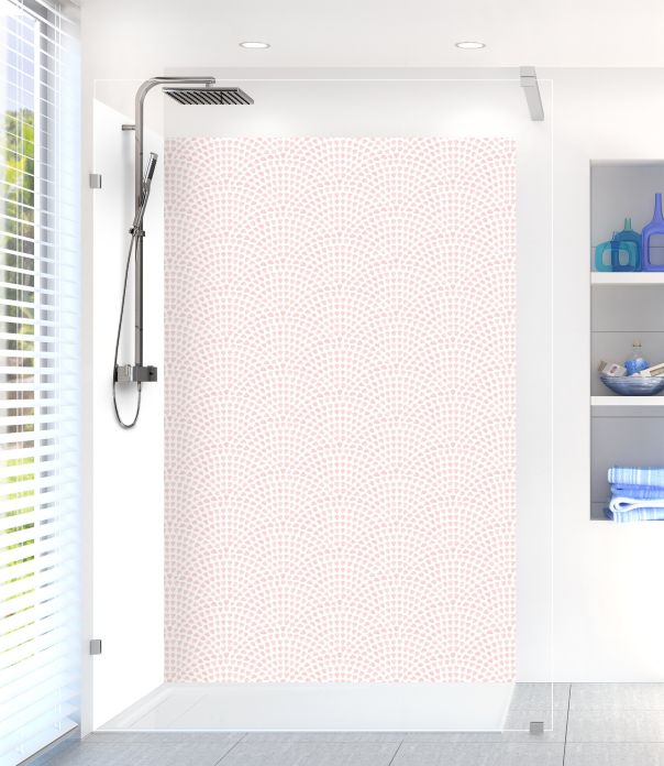 Panneau de douche Mosaïque petits cœurs couleur Quartz rose