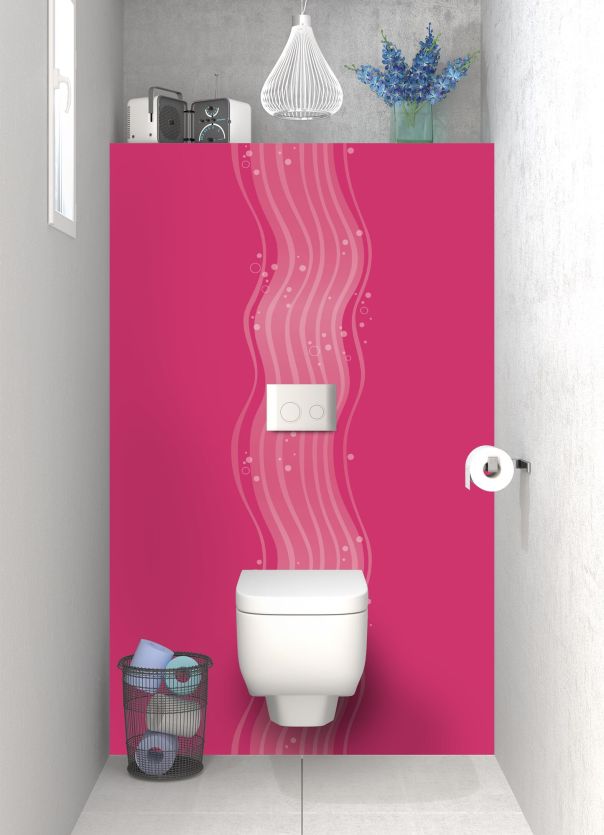 Panneau WC Vagues design couleur Saphir rose