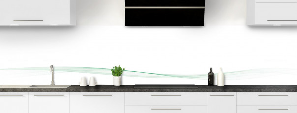 Crédence de cuisine Vague graphique couleur vert eau dosseret