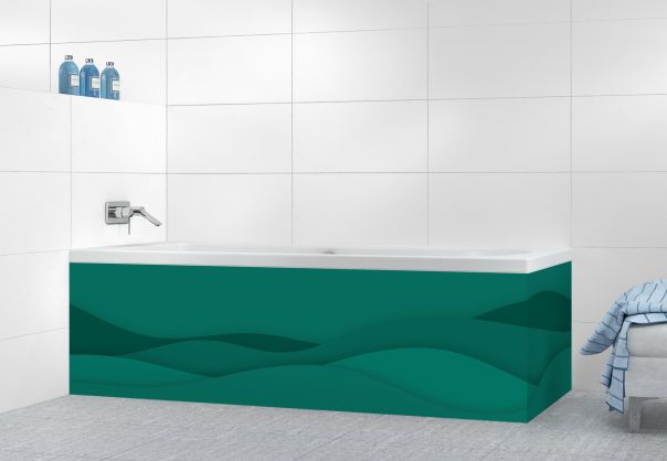 Panneau tablier de bain Vagues couleur Vert jade motif inversé