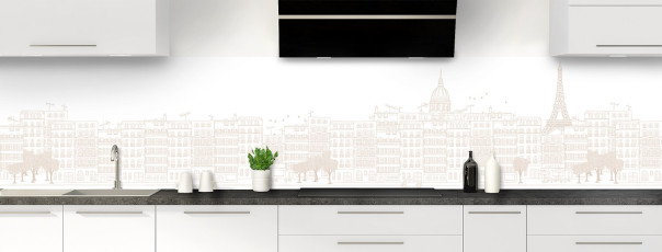 Crédence de cuisine La rue couleur Grège panoramique motif inversé