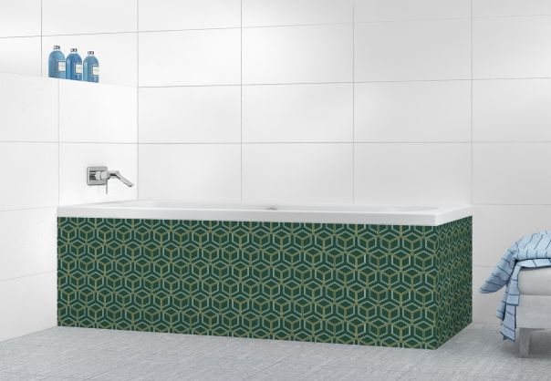 Panneau tablier de bain Mailles doré couleur Vert avocat