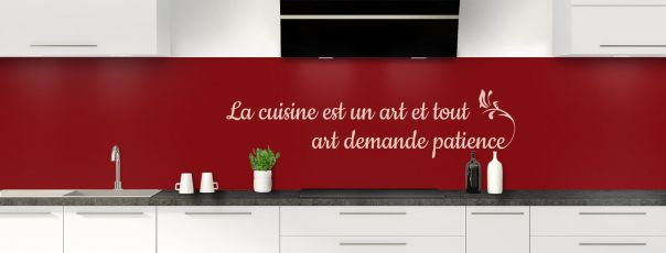 Crédence de cuisine Citation  couleur Rouge grenat panoramique