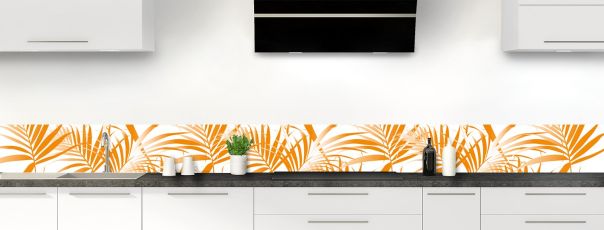 Crédence de cuisine Feuilles tropicales couleur Citrouille frise