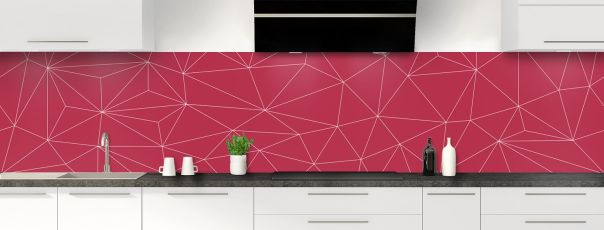 Crédence de cuisine Constellation couleur Rose grenade panoramique motif inversé