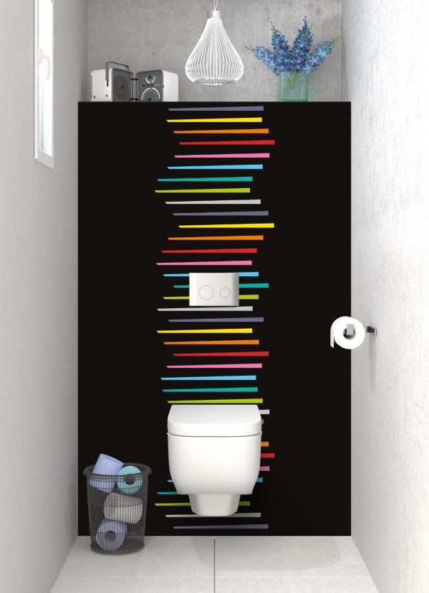 Panneau WC Barres colorées couleur Noir