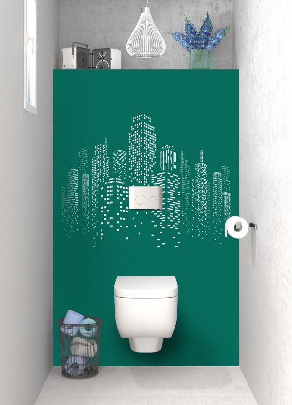Panneau WC Gratte-ciels couleur Vert jade