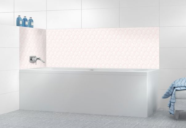 Panneau de bain Cubes rayés  couleur Quartz rose