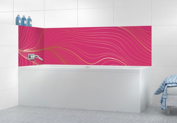 Panneau de bain Volupté couleur Saphir rose motif inversé