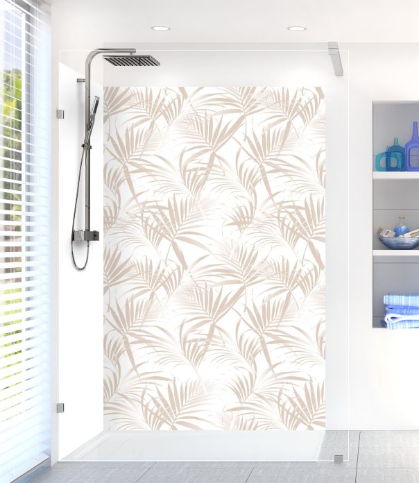 Panneau de douche Feuilles tropicales couleur Grège