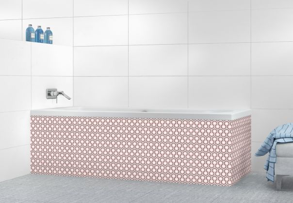 Panneau tablier de bain Hexagones  couleur Quartz rose