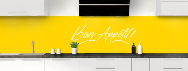 Crédence de cuisine Bon appétit couleur Mimosa panoramique