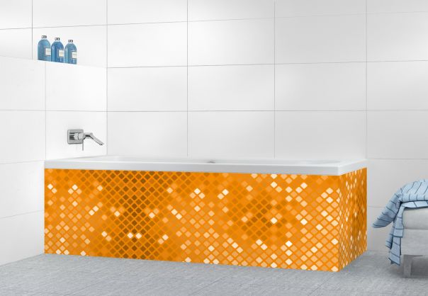 Panneau tablier de bain Diamants brillants couleur Citrouille motif inversé