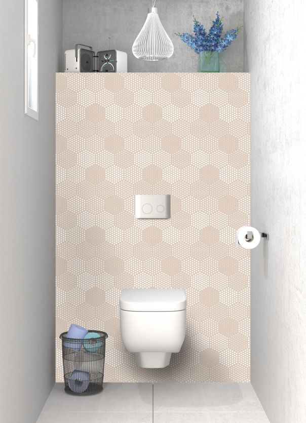 Panneau WC Camaïeu hexagone couleur Grège