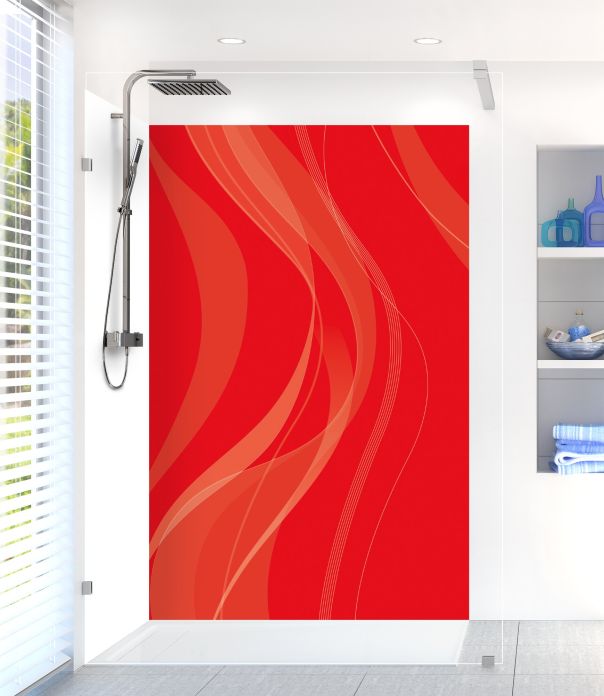 Panneau de douche Voilage couleur Rouge vermillon
