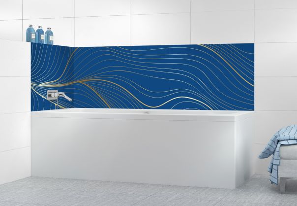 Panneau de bain Volupté couleur Bleu électrique motif inversé