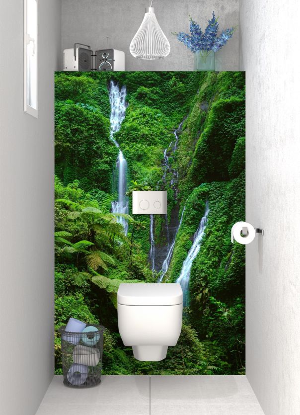 Panneau WC Cascade dans la jungle motif inversé