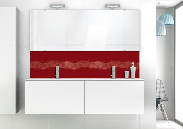 Panneau vasque Vagues design couleur Rouge grenat