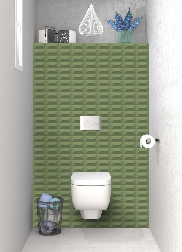 Panneau WC Briques en relief couleur Vert sauge