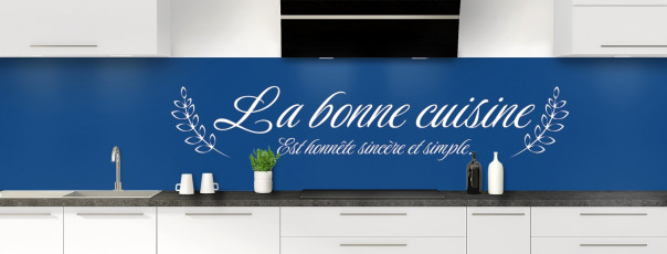 Crédence de cuisine La cuisine est un art couleur Bleu électrique panoramique