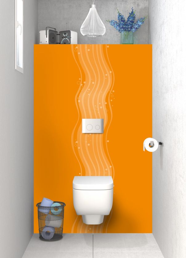 Panneau WC Vagues design couleur Citrouille