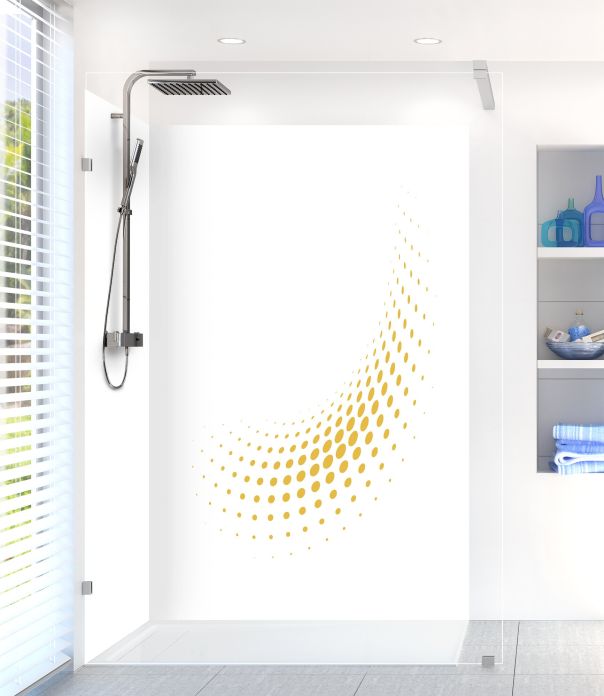 Panneau de douche Nuage de points couleur Curcuma motif inversé