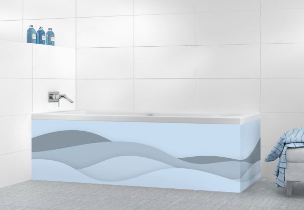 Panneau tablier de bain Vagues couleur Bleu dragée