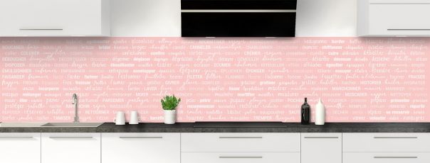 Crédence de cuisine Etapes de recette couleur Quartz rose panoramique