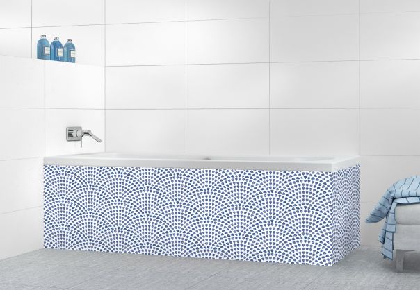 Panneau tablier de bain Mosaïque petits cœurs couleur Bleu électrique