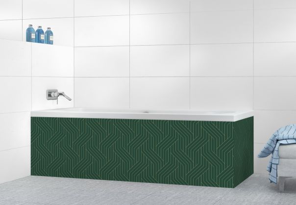 Panneau tablier de bain Entrelacs doré couleur Vert avocat