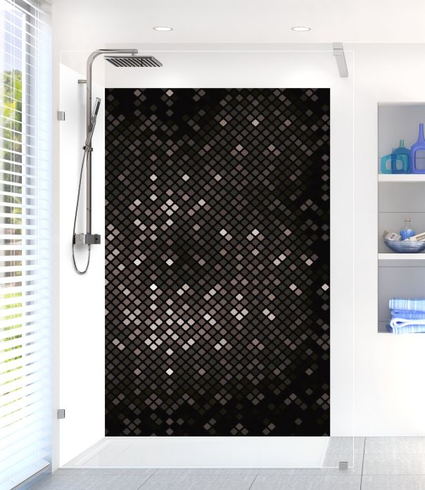 Panneau de douche Diamants brillants couleur Noir motif inversé